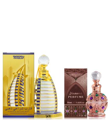 Moonlight Amber Perfume Oil for Women - Eco Luxe Travel Perfume Set - 10ml & 15ml Floral Woody Fragrance Roll-On Gift for Women Leak-Proof & Portable - Buy Online on GoSupps.com