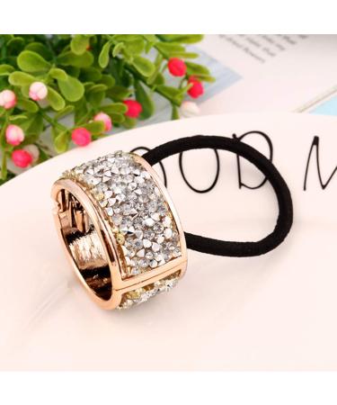 Lurrose 4pcs Rhinestone Glitter Ponytail Holders - Gothic Punk Hair Accessories | Elastic Metal Hair Ties for Trendy Styles - Buy Online on GoSupps.com