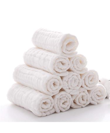Baby Muslin Washcloths- Natural Muslin Cotton Baby Wipes - Soft Newborn Baby Face Towel for Sensitive Skin- Baby Registry as Shower  10 Pack 12x12 inches by MUKIN (White) - Buy Online on GoSupps.com
