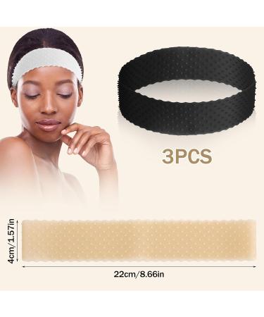 AHQiZFX 3 Pieces Wig Grip Band Adjustable Wig Fix Headband Silicone Non Slip Wig Bands Elastic Wig Gripper Women Men Wig Bands Sweat-proof Hold Wig Cap Hairband for Keeping Wigs(beige+black+white) - Buy Online on GoSupps.com