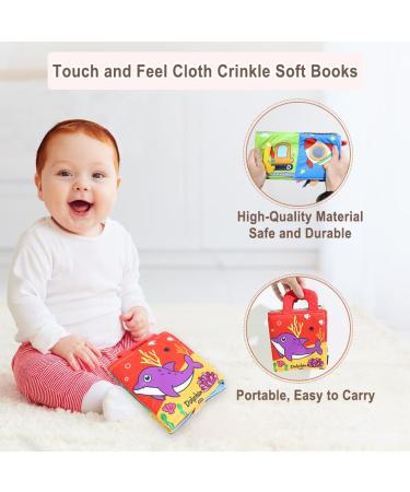 Vocheer Baby Soft Cloth Book Sensory Toy | Infant Tummy Time Mat for 0-12 Months | Dolphin Design - Buy Online on GoSupps.com