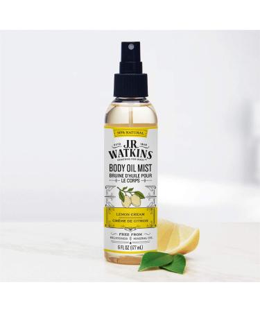 J.R. Watkins Lemon Cream Hydrating Body Oil Mist - 6 fl oz | Moisturizing Spray for Glowing Skin, USA Made & Cruelty-Free - Buy Online on GoSupps.com
