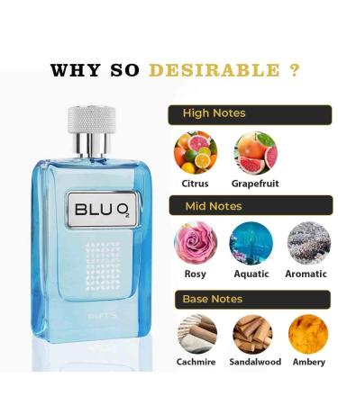 Blu O2 Imported Long Lasting Men Perfume Citrusy Aquatic & Woody Soothing Fragrance | 100ml - Buy Online on GoSupps.com