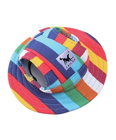 Pet Cap, Round Hat Fashion Dog Canvas Princess Hat Baseball Adjustable Chin Strap Sun Protection Visor for Puppy Dog (M, Color) Medium Color