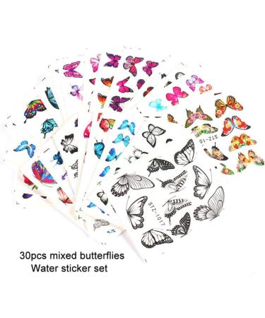 Manicure Adhesive Holographic DIY 3D Butterfly-shapeNail Decals Nail Art Nail Stickers - Buy Online on GoSupps.com