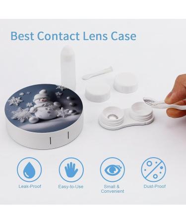 Snowman Contact Lens Case with Stars & Snowflakes - Portable Travel Storage Box - Buy Online on GoSupps.com