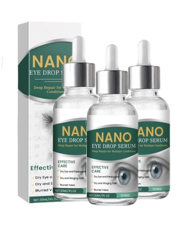 S rum pour les yeux Nano gouttes oculaires lubrifiantes oculaires r paratrices pour la r cup ration de la vision soulagement de la fatigue oculaire pour le soin des yeux (3 pi ce)