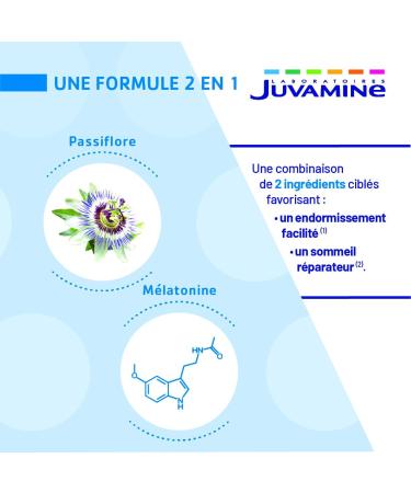 JUVAMINE - Sleep 3 Actions - 1mg Melatonin - Passion flower - 30 Tablets - Buy Online on GoSupps.com