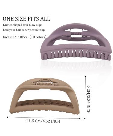 10 Pcs Ladder-Shaped Large Claw Clips for Women - 4.5 Inch Non-Slip Hair Clamps for Thick Hair - Buy Online on GoSupps.com