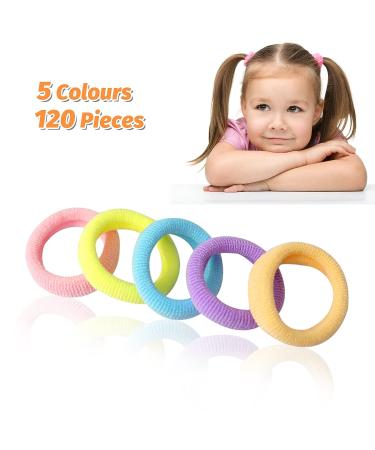 Hanyoushengvance Baby Hair Ties 120 PCS - Mini Seamless Toddler Hair Bands - Soft Elastic Hair Bands for Ponytails (5 Colors) - Buy Online on GoSupps.com