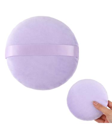 AHQiZFX Powder Puff 5 Inch Powder Puff for Body Powder Large Loose Powder Puff Ultra Soft Washable Velour Powder Puff for Face Powder Setting Powder Body Powder Loose Powder Other Powders (Purple)