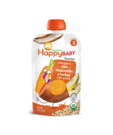 Happy Family Organics Organic Baby Food - Hearty Root Vegetables & Turkey with Quinoa Stage 3 (4 oz) - Buy Online on GoSupps.com