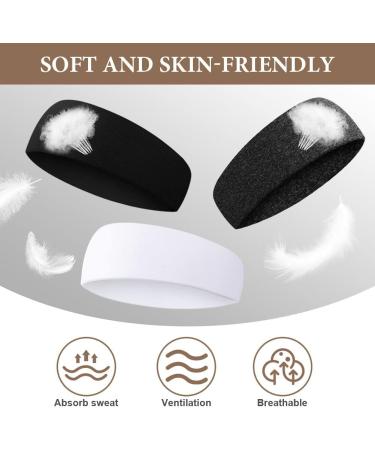 URAQT Sports Headband 6Pcs Elastic Head Bands Hairband Yoga Cotton Headbands Unisex Fitness Exercise Headwear Non-Slip Sweatband for Men and Women Sports Workout Running Cycling and Yoga 6pcs-Wide sport headband - Buy Online on GoSupps.com