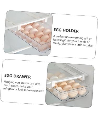 jojofuny 2pcs Out Holder Fridge Bin Eggs Hanging Container Refrigerator Drawer Egg Storage Tray re-usable Whitex2pcs 30.5X20X8.5cmx2pcs - Buy Online on GoSupps.com