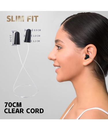 Corded Black Ear Plugs with Clear String - SNR 38dB Industrial Noise Cancelling Ear Buds - EARS SECRET Shadow L70 10Pairs - Buy Online on GoSupps.com