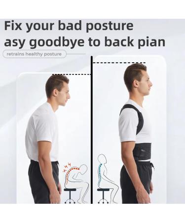 Back Posture Corrector for Men - Adjustable Back Brace for Pain Relief & Improved Posture (XL 38-46 Waist) - Ventilated Support for All-Day Comfort - Buy Online on GoSupps.com