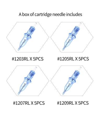 A-plus 20PCS Mixed Tattoo Needles - #1203RL/05RL/07RL/09RL Standard #12 Round Liner Replaceable Cartridge Needles - 5Pcs Each - Buy Online on GoSupps.com
