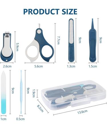 Vicloon Baby Nail Kit - 6Pc Set for Newborns & Toddlers | Nail Clippers, Scissor, Earpick, File, Tweezer | Baby Nail Care Tool in Blue - Buy Online on GoSupps.com