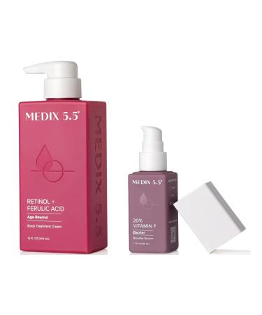 Medix 5.5 Retinol Anti Aging Body Cream + 20% Vitamin F Booster Serum Set