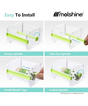 Molshine 2 Pack Transparent Desktop Washi Tape Dispenser with Cutter and Roll Holder - Beige (Masking Tape Not Included) - Buy Online on GoSupps.com