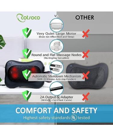 Cotsoco Shiatsu Back & Neck Massage Device | 3D Deep Tissue Heat Relief for Muscle Pain - Buy Online on GoSupps.com