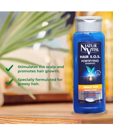 NaturVital Natural Plant-Based Hair SOS Revitalizing Shampoo for Greasy Hair - Cruelty-Free & Paraben-Free - Ideal for Oily Hair Types - Buy Online on GoSupps.com