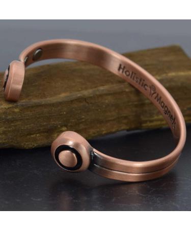 Holistic Magnets Strong Magnetic Bracelet for Arthritis - Men's & Women's Copper Wrist Jewelry for Joint Healing & Pain Relief | Ideal Gift (M: Wrist 16.5-19.5cm) - Buy Online on GoSupps.com