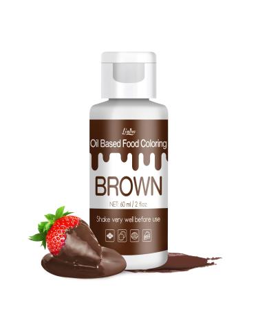 Fat -soluble food coloring - 60ml oil -based food coloring for chocolate sweetness cake baking baking macaron - concentrated food coloring for tortendendeco butter scream fondant (brown)