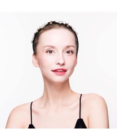 Rhinestone Headband Crystal Diamond Headband Hair Accessories for Women Wedding Cosplay Hairband Bride Hairband Head Bands for Women Pearls Head Beaded Rhinestones Crown Miss Color 2 - Buy Online on GoSupps.com