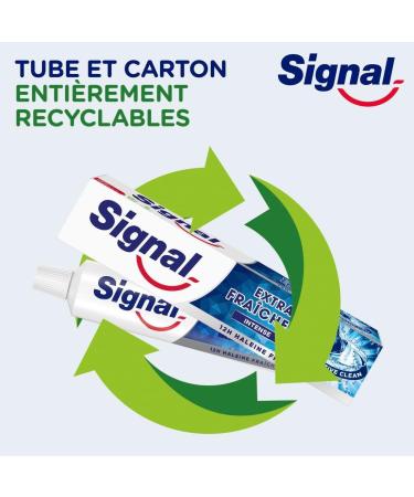 SIGNAL - Extra Intense Freshness Toothpaste - 12 hours of fresh breath - Extra long lasting - 96% natural ingredients (pack of 6x75ml) - Buy Online on GoSupps.com