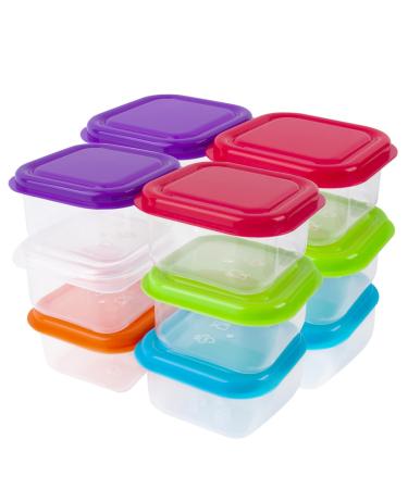 GWAWG 12 PCS Small Plastic Containers with Lids Food Storage Pots 6 Colors for Baby Kid Toddlers Use to Fit Snack Sauce Meal Yoghurt Ice Cream Salad
