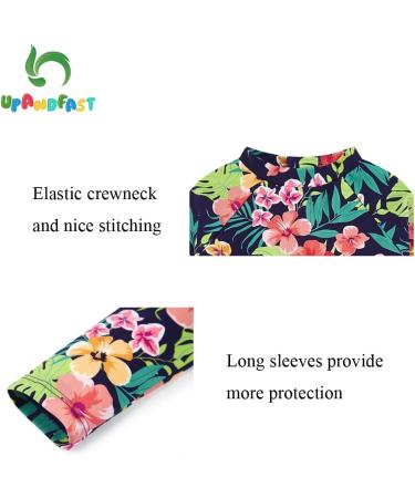 UPF 50+ Navy Flower Baby Girls Swimsuit with Snap Bottom | UPF Sun Protection | 3-6 Months - Buy Online on GoSupps.com