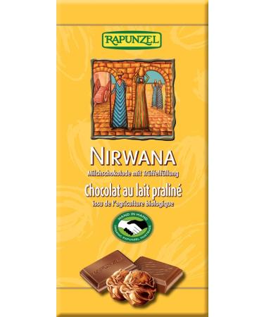Rapunzel Raiponzel Pack of 2 Nirwana organic milk chocolates with HIH truffle filling (2 x 100 g)