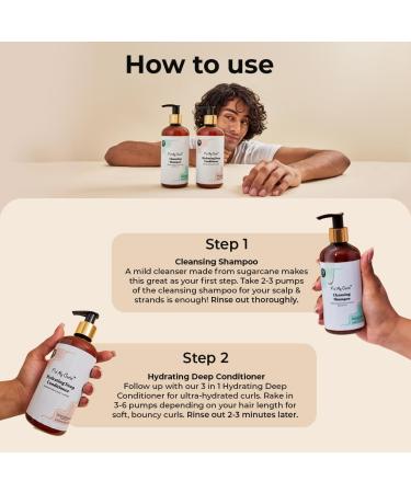 Cleansing Shampoo & Conditioner for Curly & Wavy Hair | Sulphate & Silicone Free | Nourishing Moisturizing Anti-Dandruff | Tea Tree Oil | 8.81 Oz Each - Buy Online on GoSupps.com