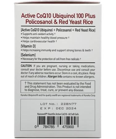 HeartOn Active CoQ10 Kaneka Ubiquinol | 120 Softgels Heart Health Supplement | 4-Month Supply - Buy Online on GoSupps.com