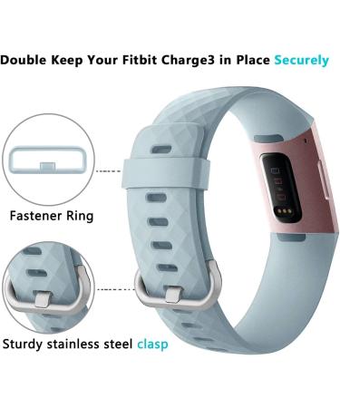 Faliogo 2-Piece Replacement Straps for Fitbit Charge 4 & 3 - Soft Sports Watch Bands for Men & Women - Sand Pink & Mint Sizes Available - Buy Online on GoSupps.com