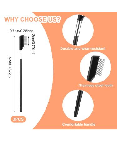 Metal Eyelash Comb - 3 Pack Professional Lash Separator Tool | Stainless Steel Mascara Applicator for Women & Girls - Buy Online on GoSupps.com