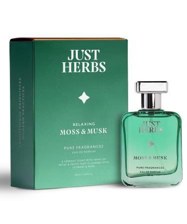 Jus't Herbs Relaxing Moss & Musk EDP Perfume for Men 50ml Long Lasting Up to 8 Hours Pure Fragrance Eau Da Parfum Mens Body Spray.