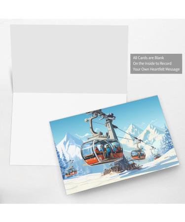 YYHWHJDE Red Winter Old Cable Ski Lif Printing High-Grade Pearl Paper Greeting Card : 4x6 In For Birthday Card Party Invitation Card Red One Size - Buy Online on GoSupps.com