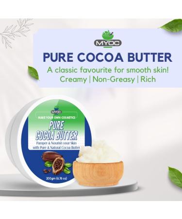 Kakaobutter Kosmetikqualit t | Nat rliche Hartbutter f r Hautpflege Haarpflege Lippenbalsam und DIY-Formulierungen | F r Cremes Riegel und K rperbutter 200 g / 7 05 oz - Buy Online on GoSupps.com