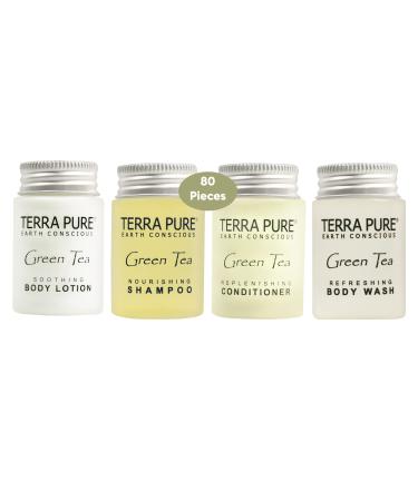 Terra Pure Green Tea 1.0 oz. Toiletries Set | 1-Shoppe All-In-Kit Amenities For Hotels  Airbnb & Rentals | Hotel Shampoo & Conditioner  Body Wash  Body Lotion | 80 Piece Travel Set - Buy Online on GoSupps.com