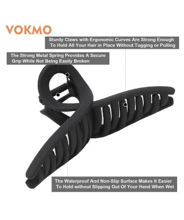 Vokmo Large Claw Hair Clips for Women - Upgraded Gradient Non-slip Hair Accessories (4 PCS Black) | Styling Thin and Thick Hair - Buy Online on GoSupps.com