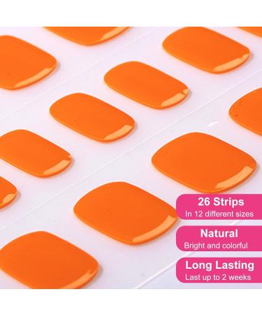 Buy Ceboic Half-Hardened Gel Nail Foils - 26 Self-Adhesive Orange Pedicure Wraps | UV/LED Nail Polish Stripes for Perfect Toes - Buy Online on GoSupps.com