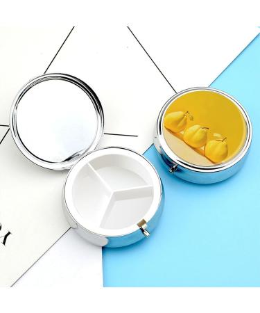 Travel Pill Box - 3 Compartment Portable Pill Organizer with Yellow Fruits Design for Handbag & Pocket - Buy Online on GoSupps.com