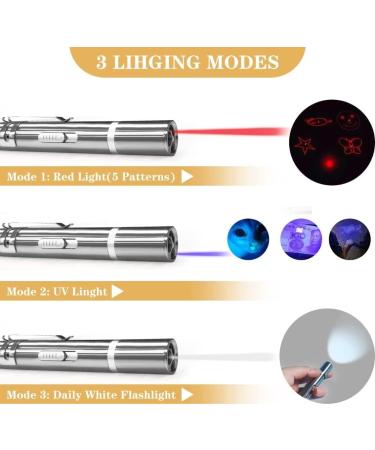Cyahvtl Laser Pointer Toy for Cats & Dogs - Interactive Red Dot LED Light Pointer - USB Charging - 5 Patterns - Buy Online on GoSupps.com