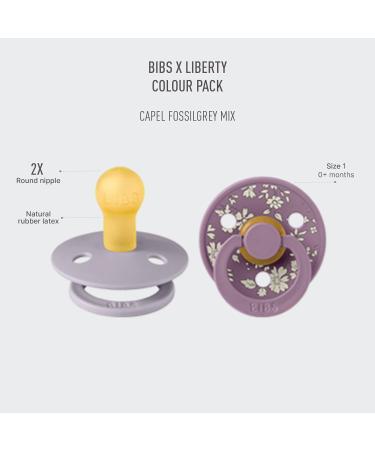 BIBS Color Liberty Schnuller 2-Pack | BPA-Free Cherry Nipple | Natural Rubber/latex | Made in Denmark | Size 1 (0-6 Months) - Capel Fossil Gray - Buy Online on GoSupps.com