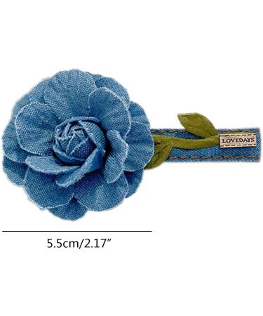 Muloo Woman Denim-Hairpin Flower Girls Blue Jeans Hair Clip Lady Hairgrips Fashion HairPin Thin Hair Accessory Girl Teen Decor - Buy Online on GoSupps.com