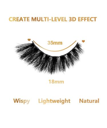 Buy 5 Pairs 18mm 3D Mink Lashes - Fluffy Long Reusable & Wholesale | Dramatic Criss-Cross Eyelashes Extension (MT20 - Buy Online on GoSupps.com