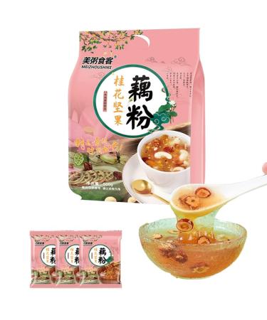 Sweet scented osmanthus, nut and lotus root powder soup17.63oz/500g Instant nutritious breakfast(35.5g*14 bags) Fast food porridge