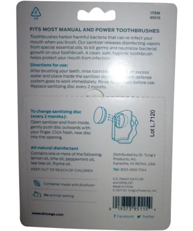 Dr. Tung's Snap-On Toothbrush Sanitizer 2 Count - Pack of 2 (Assorted Colors) - Buy Online on GoSupps.com
